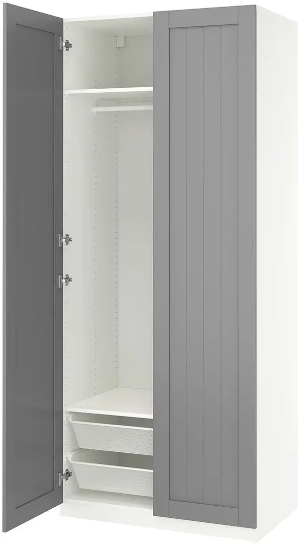 Dulap Ikea Pax/Gullaberg rafturi/bara/cosuri 100x60x236 (Alb/Gri)