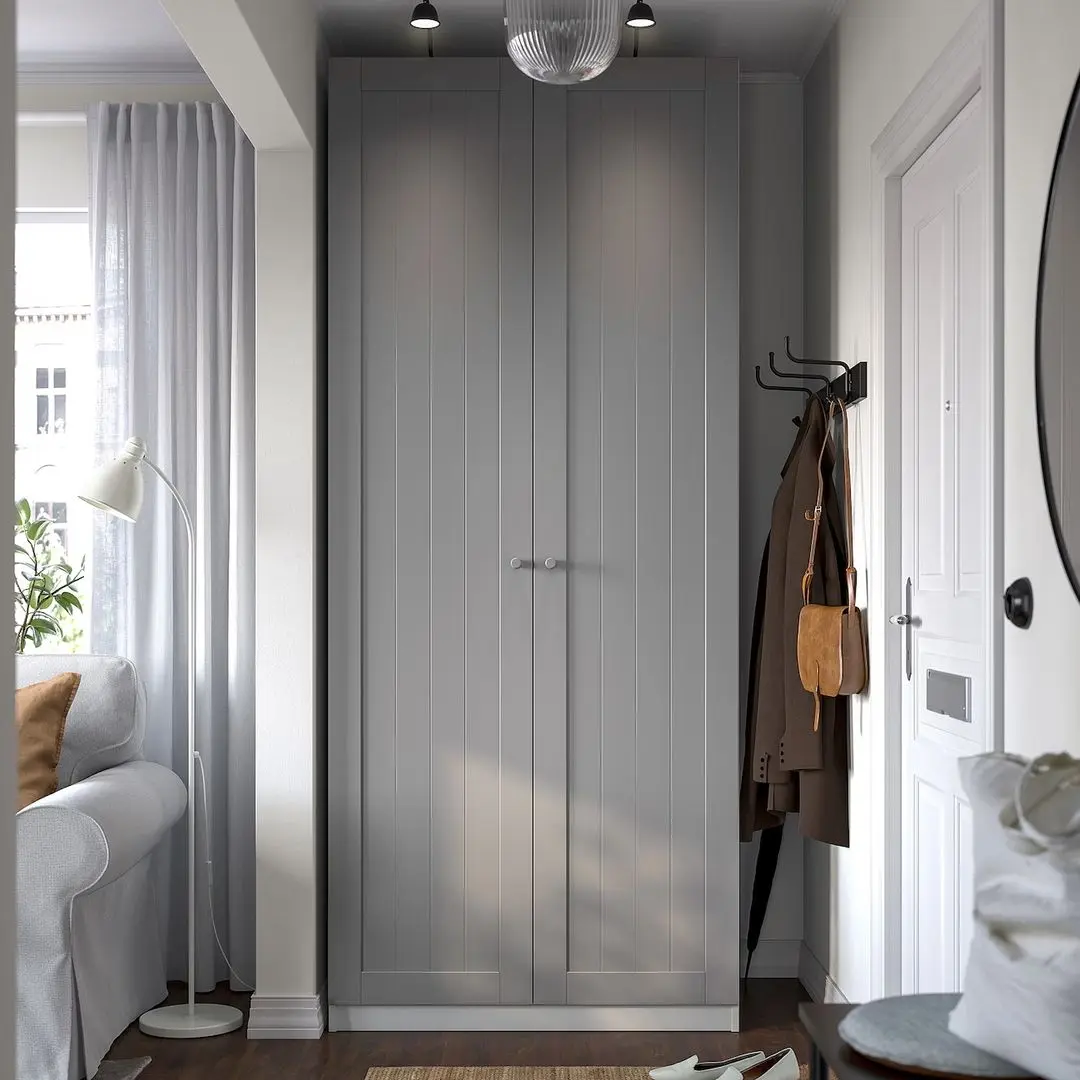 Dulap Ikea Pax/Gullaberg rafturi/bara/cosuri 100x60x236 (Alb/Gri)