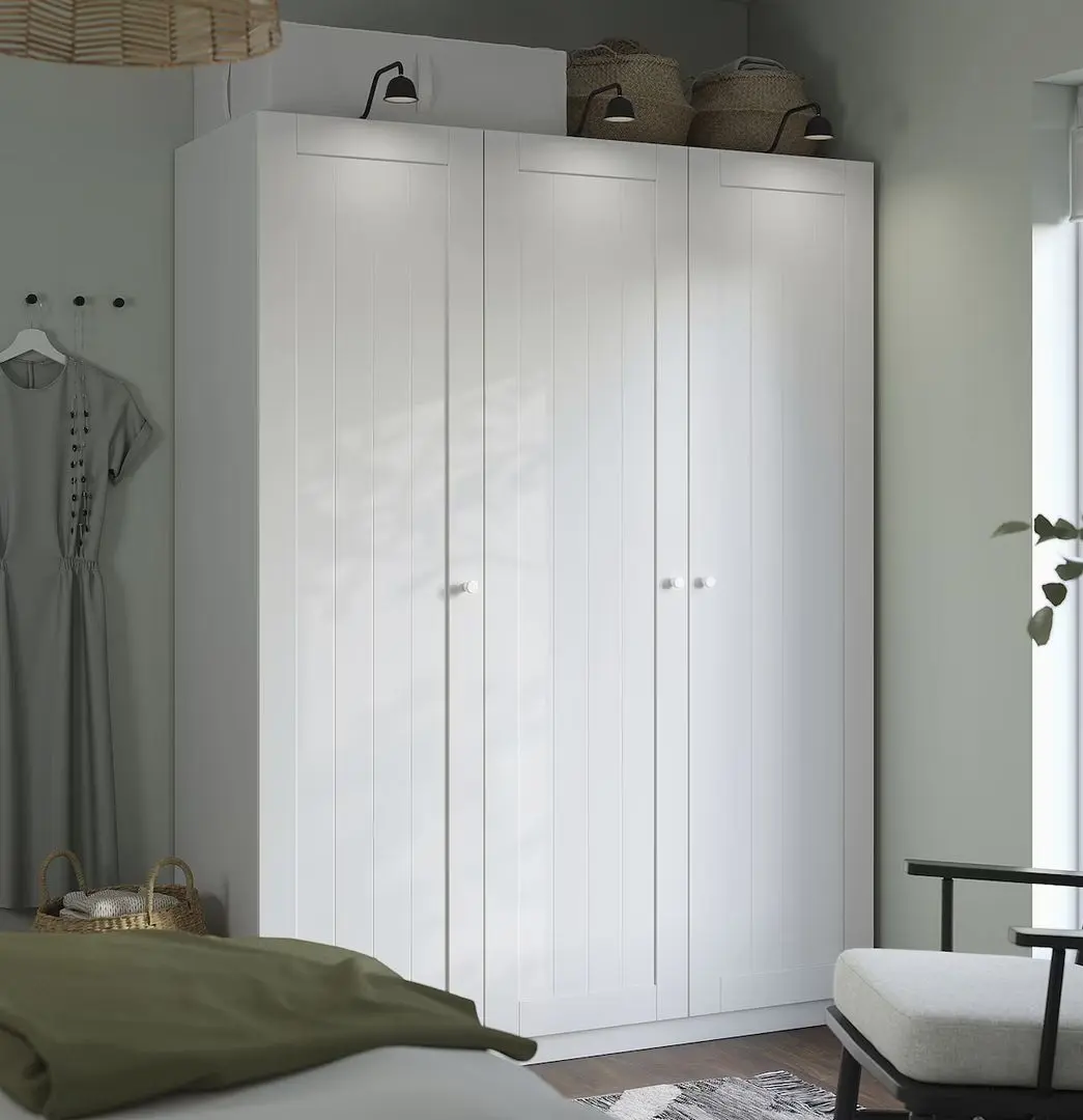 Dulap Ikea Pax/Gullaberg rafturi/bara/sertare/cos 150x60x201 (Alb)