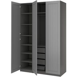 Dulap Ikea Pax/Gullaberg rafturi/bara/sertare/cos 150x60x236 (Gri inchis/Gri) Thumb