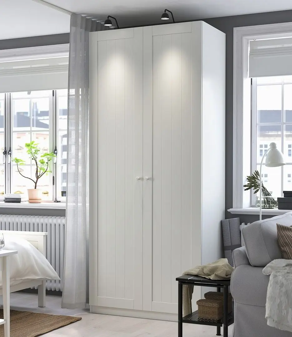 Dulap Ikea Pax/Gullaberg rafturi/bara/sertare/cosuri 100x60x236 (Alb)