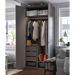 Dulap Ikea Pax/Gullaberg rafturi/bara/sertare/cosuri 100x60x236 (Gri inchis/Gri) Thumb