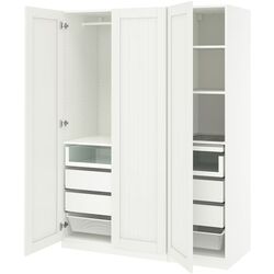 Dulap Ikea Pax/Gullaberg rafturi/bara/sertare/cosuri 150x60x201 (Alb) Thumb