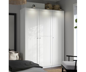 Шкаф Ikea Pax/Gullaberg полки/штанга/ящики/корзины 150x60x201 (Белый)