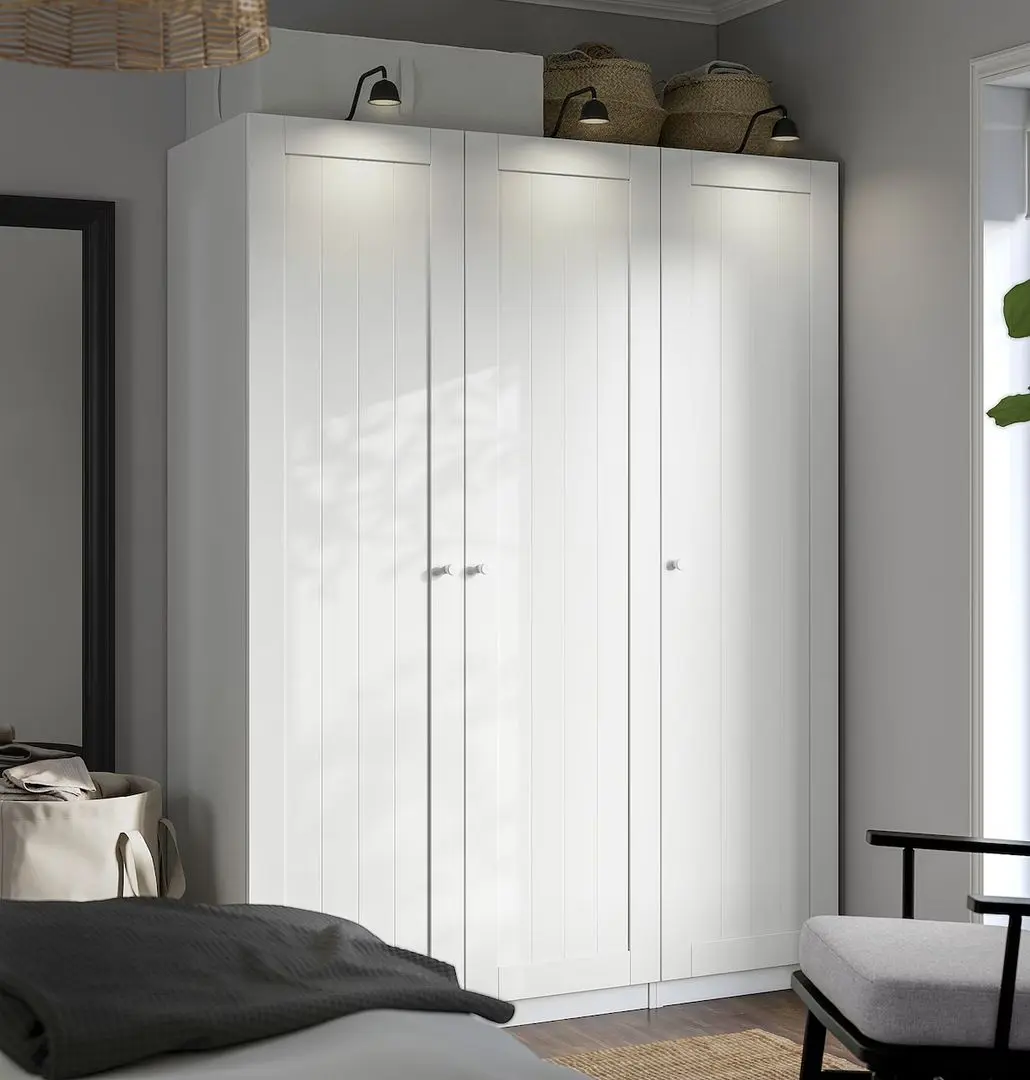 Dulap Ikea Pax/Gullaberg rafturi/bara/sertare/cosuri 150x60x201 (Alb)