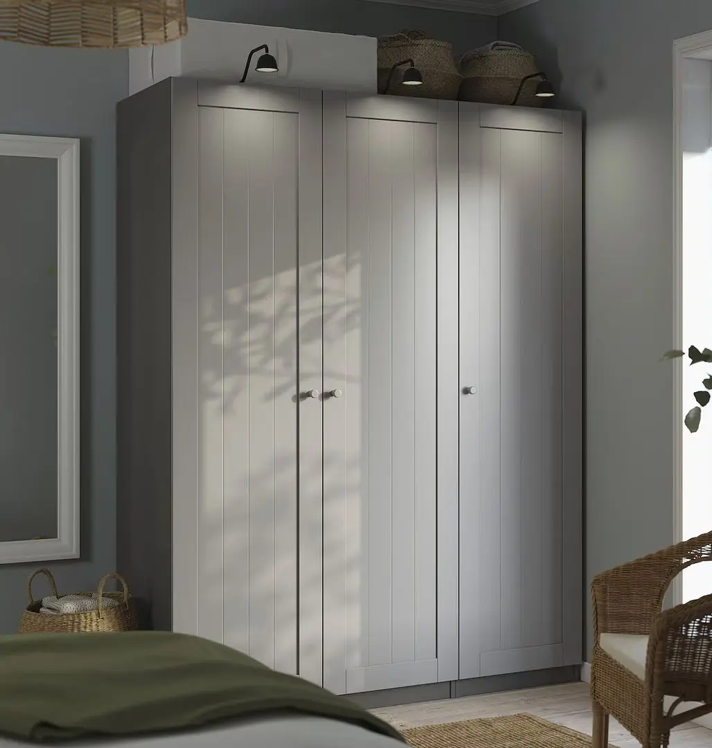 Dulap Ikea Pax/Gullaberg rafturi/bara/sertare/cosuri 150x60x201 (Gri inchis/Gri)