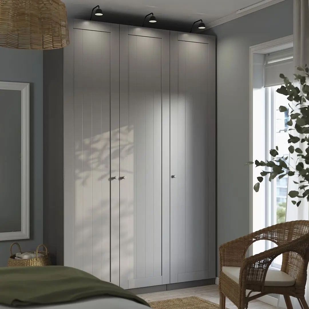 Dulap Ikea Pax/Gullaberg rafturi/bara/sertare/cosuri 150x60x236 (Gri inchis/Gri)