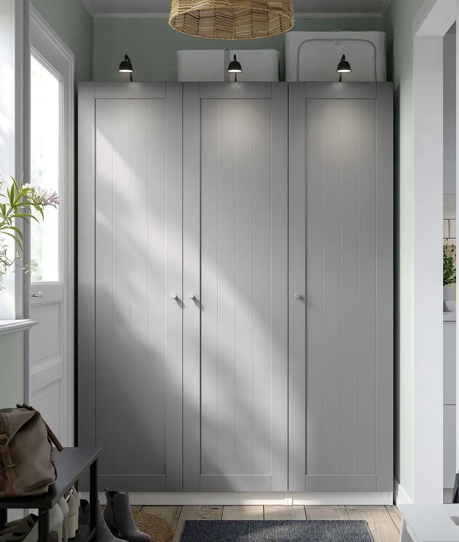 Dulap Ikea Pax/Gullaberg rafturi/bare 150x60x201 (Alb/Gri)