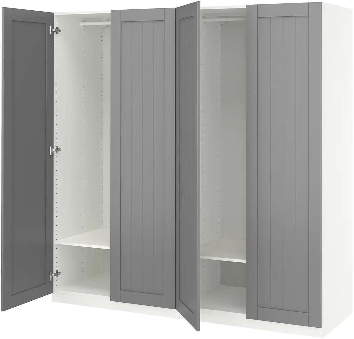 Dulap Ikea Pax/Gullaberg rafturi/bare 200x60x201 (Alb/Gri)