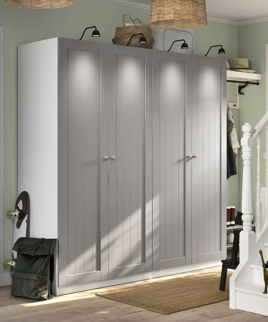 Dulap Ikea Pax/Gullaberg rafturi/bare 200x60x201 (Alb/Gri)