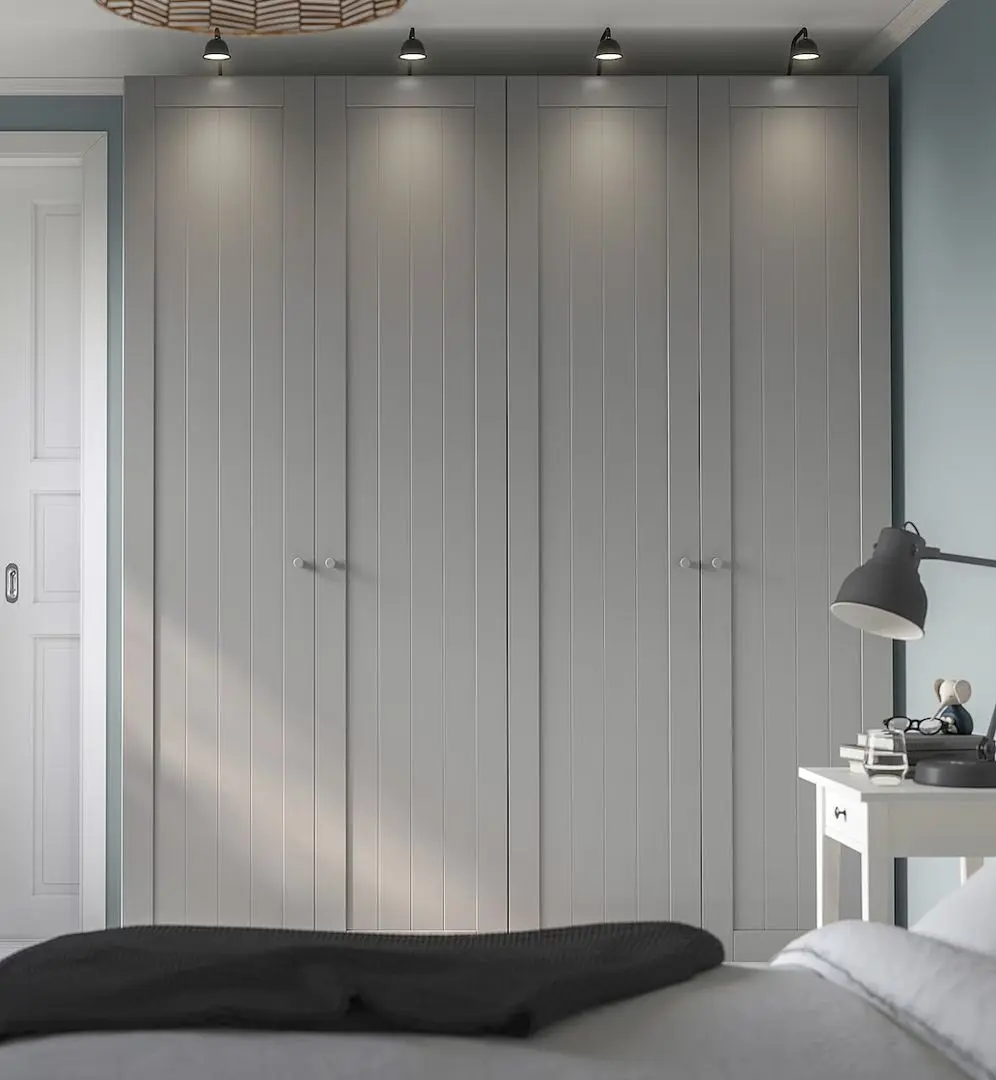 Dulap Ikea Pax/Gullaberg rafturi/bare 200x60x236 (Alb/Gri)