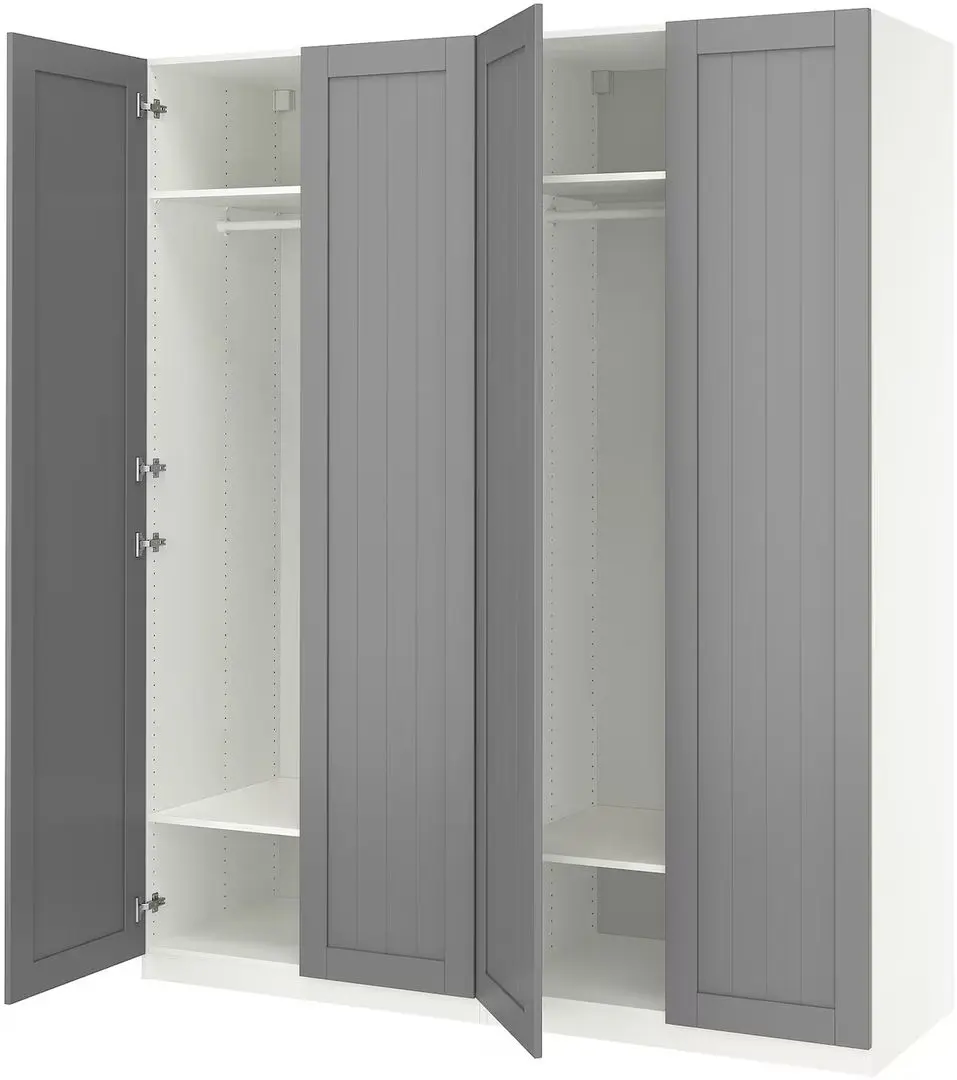 Dulap Ikea Pax/Gullaberg rafturi/bare 200x60x236 (Alb/Gri)