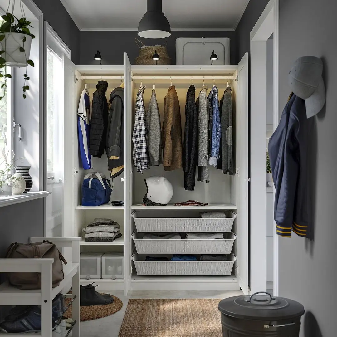 Dulap Ikea Pax/Gullaberg rafturi/bare/cosuri 150x60x201 (Alb)