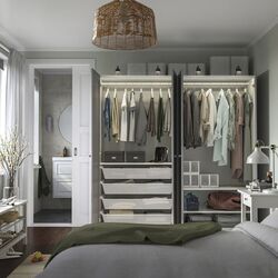 Dulap Ikea Pax/Gullaberg rafturi/bare/cosuri 200x60x201 (Alb/Gri) Thumb