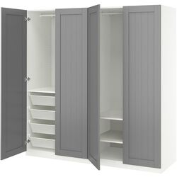 Dulap Ikea Pax/Gullaberg rafturi/bare/cosuri 200x60x201 (Alb/Gri) Thumb