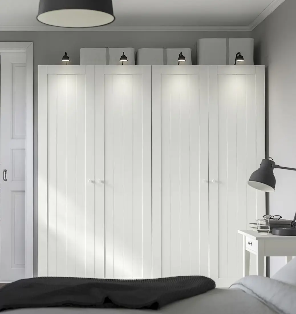 Dulap Ikea Pax/Gullaberg rafturi/bare/cosuri 200x60x201 (Alb)