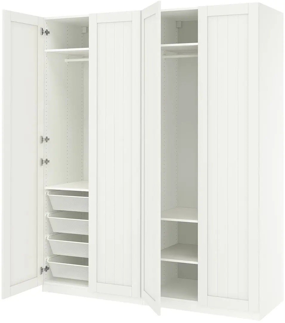 Dulap Ikea Pax/Gullaberg rafturi/bare/cosuri 200x60x236 (Alb)