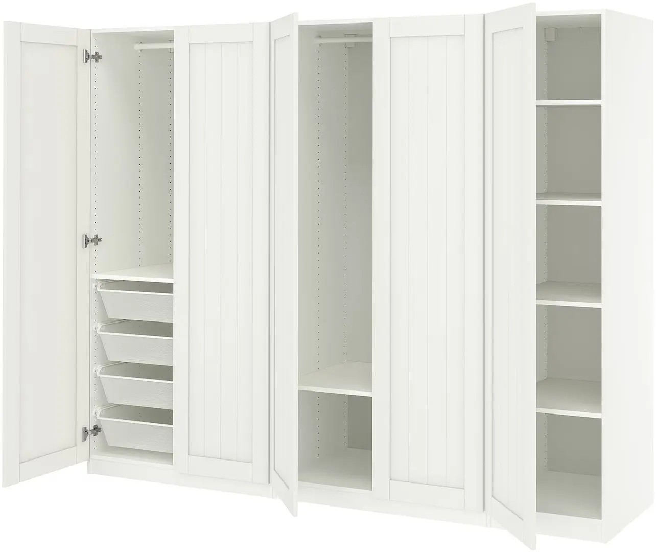 Dulap Ikea Pax/Gullaberg rafturi/bare/cosuri 250x60x201 (Alb)