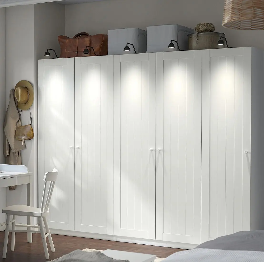 Dulap Ikea Pax/Gullaberg rafturi/bare/cosuri 250x60x201 (Alb)