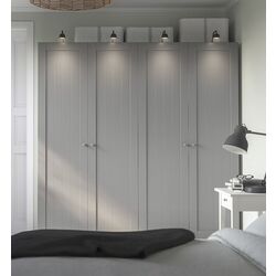 Dulap Ikea Pax/Gullaberg rafturi/bare/sertare 200x60x201 (Alb/Gri)