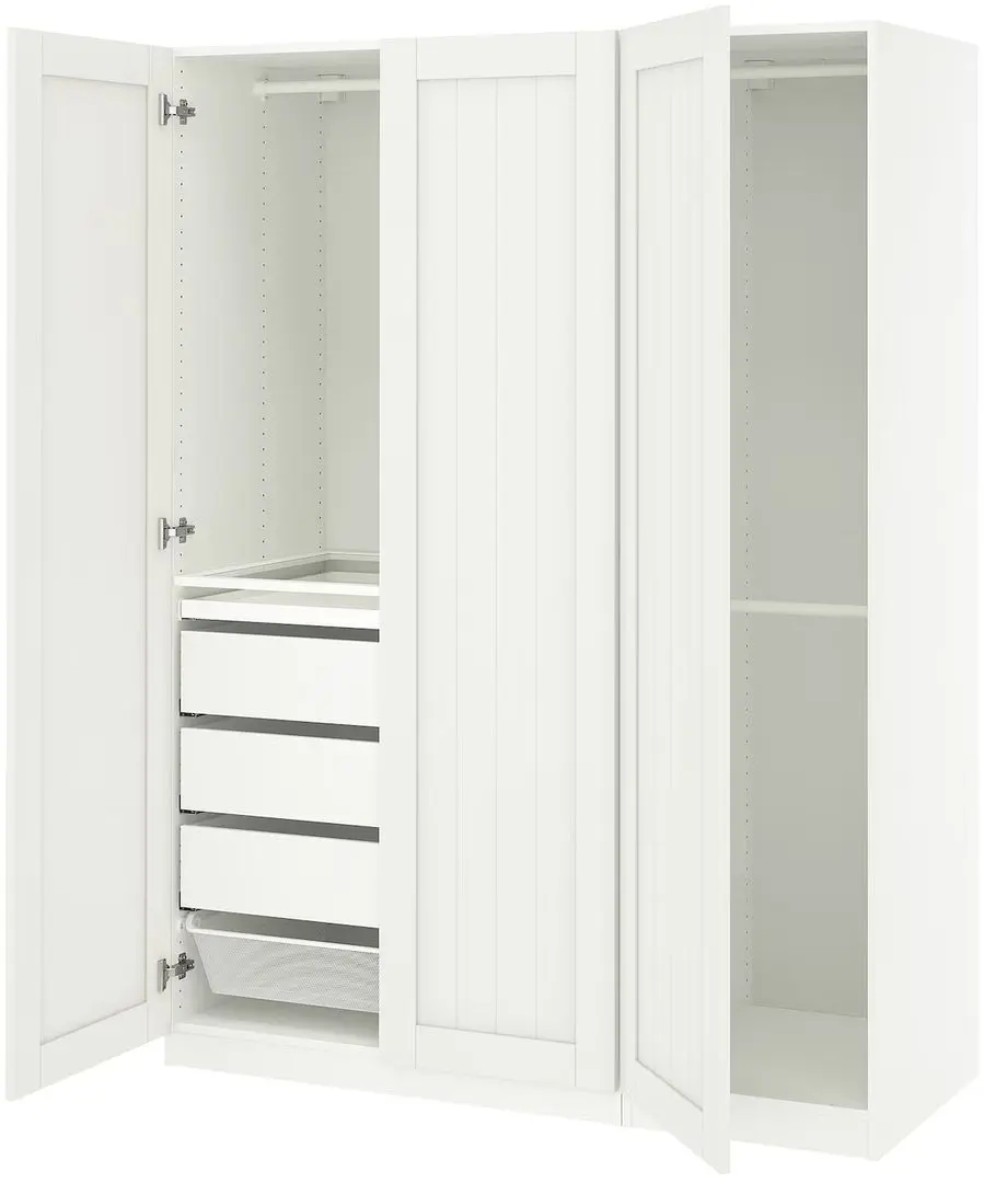 Dulap Ikea Pax/Gullaberg rafturi/bare/sertare/cos 150x60x201 (Alb)