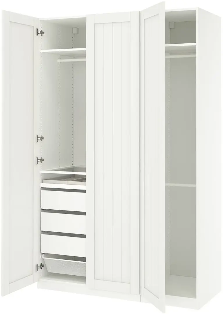 Dulap Ikea Pax/Gullaberg rafturi/bare/sertare/cos 150x60x236 (Alb)