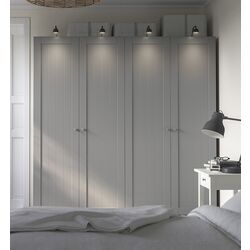 Dulap Ikea Pax/Gullaberg rafturi/bare/sertare/cosuri 200x60x201 (Gri inchis/Gri)