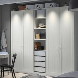 Шкаф Ikea Pax/Gullaberg полки/штанги/ящики/корзины 250x60x236 (Белый)