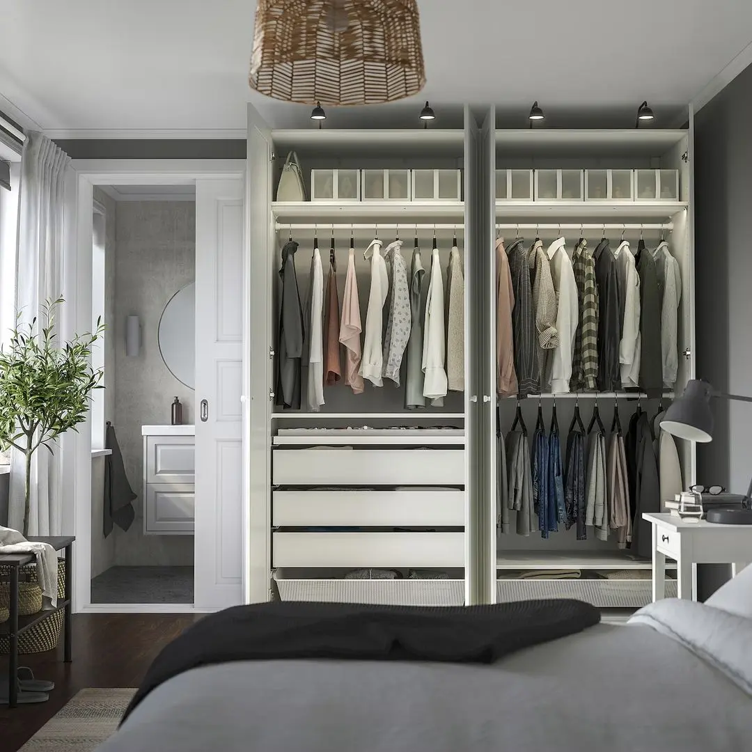 Dulap Ikea Pax/Gullaberg rafturi/bare/sertare/cosuri/organizatoare 200x60x236 (Alb)