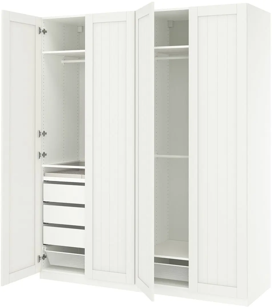 Dulap Ikea Pax/Gullaberg rafturi/bare/sertare/cosuri/organizatoare 200x60x236 (Alb)