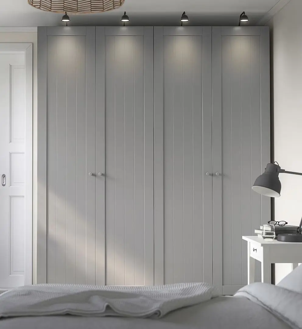 Dulap Ikea Pax/Gullaberg rafturi/bare/sertare/cosuri/organizatoare 200x60x236 (Gri inchis/Gri)