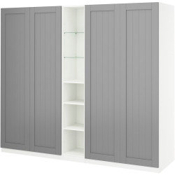 Dulap Ikea Pax/Gullaberg rafturi/bare/sertare/cosuri/etajera 235x60x201 (Gri/Alb) Thumb