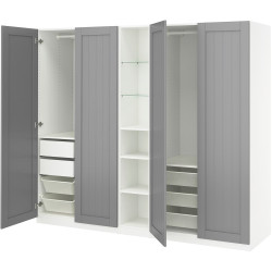 Dulap Ikea Pax/Gullaberg rafturi/bare/sertare/cosuri/etajera 235x60x201 (Gri/Alb) Thumb