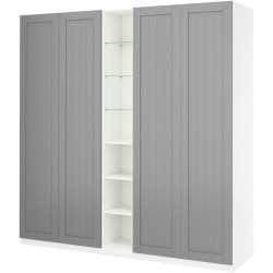 Dulap Ikea Pax/Gullaberg rafturi/bare/sertare/cosuri/etajera 235x60x236 (Gri/Alb) Thumb