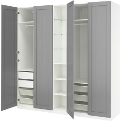 Dulap Ikea Pax/Gullaberg rafturi/bare/sertare/cosuri/etajera 235x60x236 (Gri/Alb) Thumb