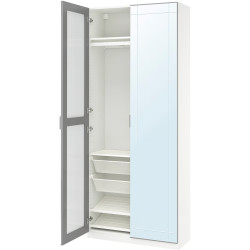 Dulap Ikea Pax/Kammartorp rafturi/bara/cosuri/polite incaltaminte/oglinzi 100x38x236 (Alb) Thumb