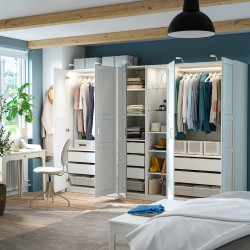 Шкаф Ikea Pax/Kammartorp/Tyssedal полки/штанги/ящики/корзины/стеллаж/зеркало 285x60x201 (Белый) Thumb