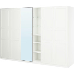 Шкаф Ikea Pax/Kammartorp/Tyssedal полки/штанги/ящики/корзины/стеллаж/зеркало 285x60x201 (Белый) Thumb