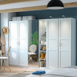 Шкаф Ikea Pax/Kammartorp/Tyssedal полки/штанги/ящики/корзины/стеллаж/зеркало 285x60x201 (Белый)