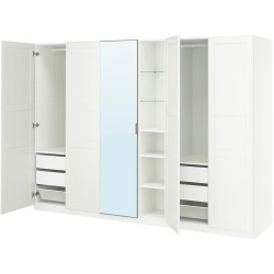 Шкаф Ikea Pax/Kammartorp/Tyssedal полки/штанги/ящики/корзины/стеллаж/зеркало 285x60x201 (Белый) Thumb