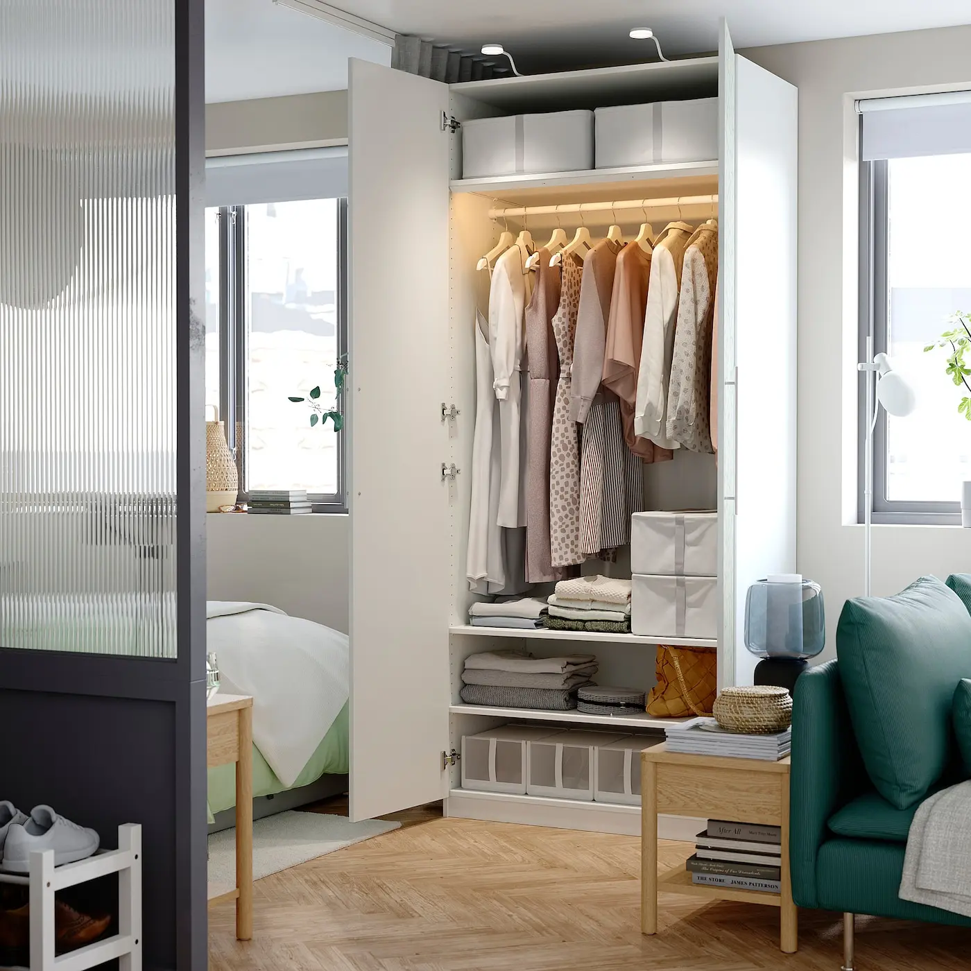 Dulap Ikea Pax/Linnaberg 3 polite 100x60x236 (Alb/Model)