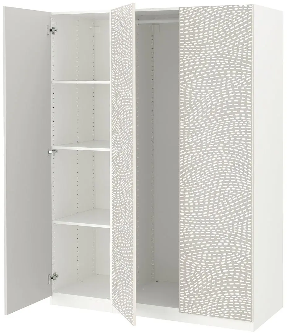 Dulap Ikea Pax/Mistudden rafturi/bara cu model 150x60x201 (Alb/Gri)