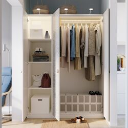 Dulap Ikea Pax/Mistudden rafturi/bara cu model 150x60x201 (Alb/Gri) Thumb