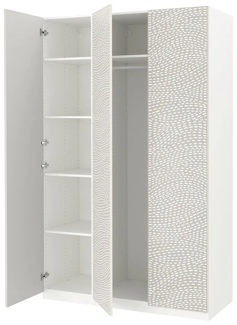 Dulap Ikea Pax/Mistudden rafturi/bara cu model 150x60x236 (Alb/Gri)