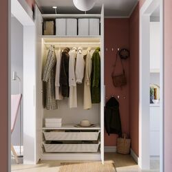 Dulap Ikea Pax/Mistudden rafturi/bara/sertare cu model 100х60х236 (Alb/Gri) Thumb