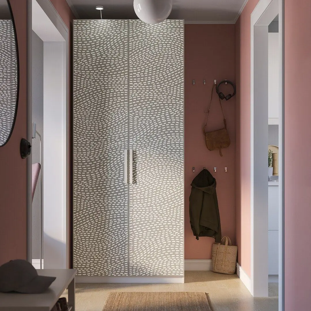 Dulap Ikea Pax/Mistudden rafturi/bara/sertare cu model 100х60х236 (Alb/Gri)