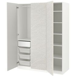 Dulap Ikea Pax/Mistudden rafturi/bara/sertare cu model 150х60х201 (Alb/Gri) Thumb