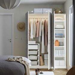 Dulap Ikea Pax/Mistudden rafturi/bara/sertare cu model 150х60х201 (Alb/Gri) Thumb