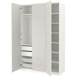 Dulap Ikea Pax/Mistudden rafturi/bara/sertare cu model 150х60х236 (Alb/Gri) Thumb