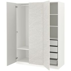 Dulap Ikea Pax/Mistudden rafturi/bare/sertare cu model 150x60x201 (Alb/Gri) Thumb